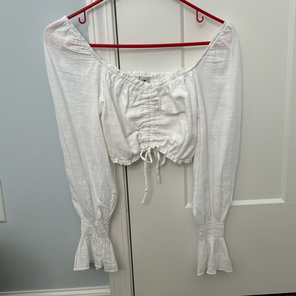 BLANCO White cropped long sleeve